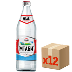 Вода Мтаби минеральная лечебно-столовая газированная, 450мл x 12 шт