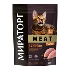 Корм сухой Мираторг Meat для кошек старше 1 года из ароматной курочки, 300г