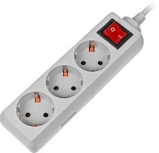 Фильтр сетевой Buro 300SL-3-G 3 розетки серый, 3м