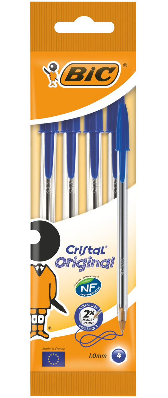 Изображение товара Ручки шариковые BIC Cristal Original синие 0.32мм, 4 шт