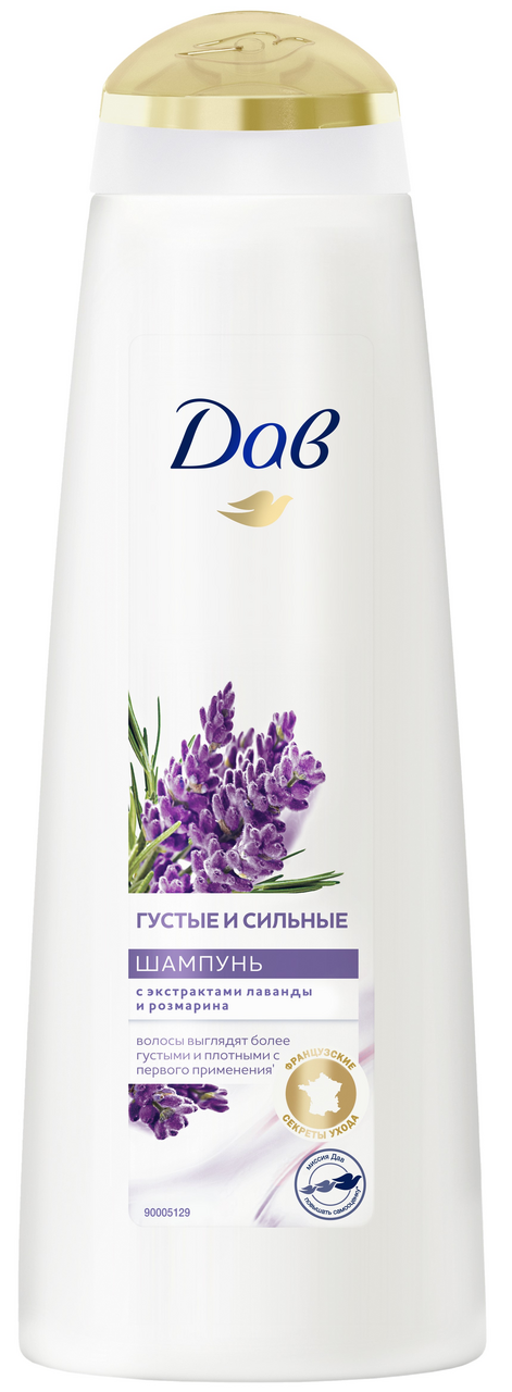 Изображение товара Шампунь Дав Nourishing Secrets Густые и сильные Лаванда и розмарин 380 мл