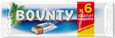 Батончик шоколадный Bounty 27.5г х 6шт, 165г