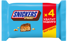 Батончик шоколадный Snickers Криспер 40г х 4шт, 160г