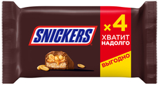 Батончик шоколадный Snickers 40г х 4шт, 160г