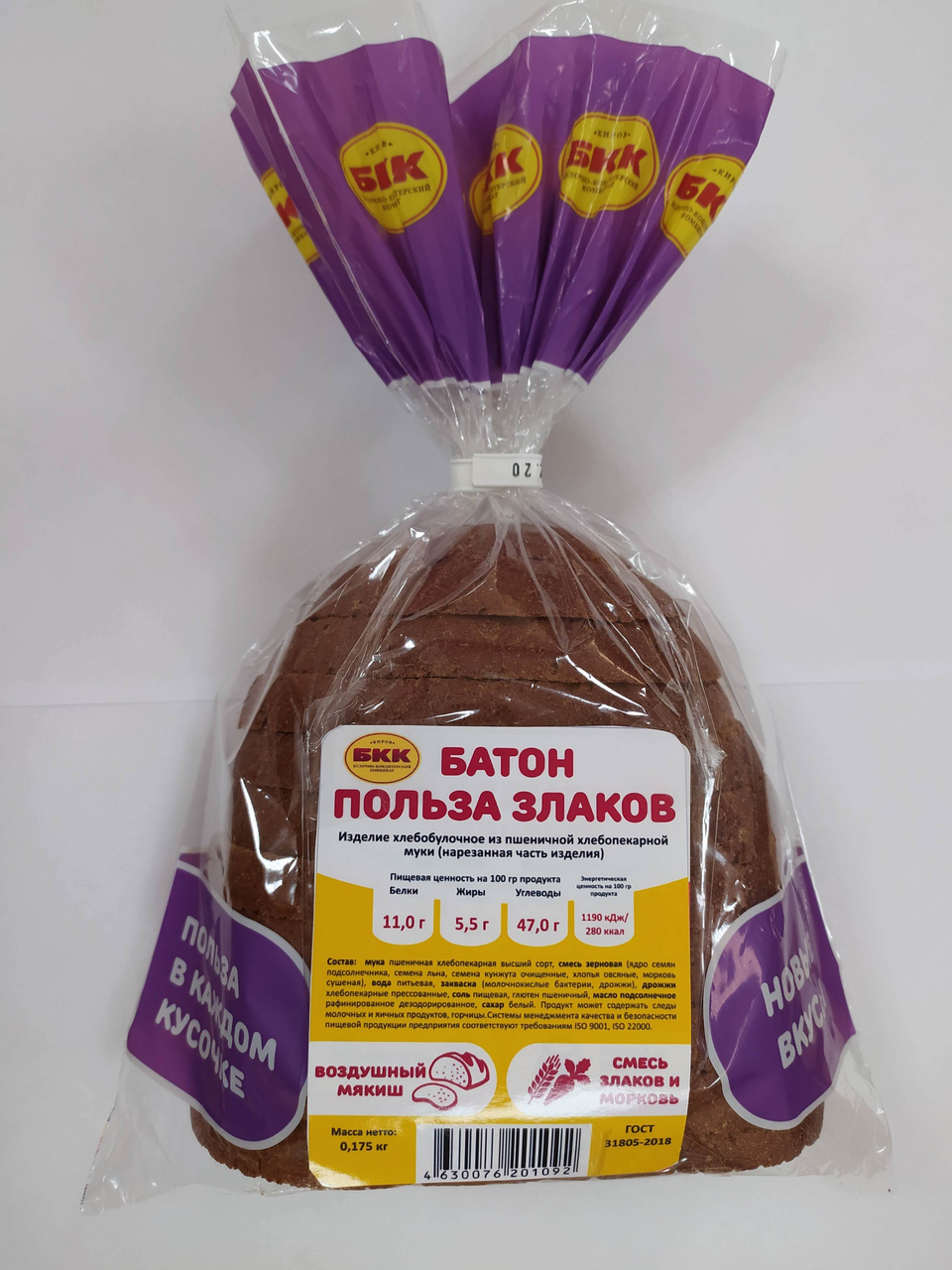 Батон БКК Польза злаков, 175г