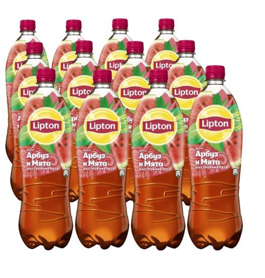 Холодный чай Lipton черный со вкусом арбуз-мята, 1л x 12 шт