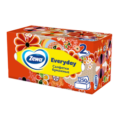 Салфетки бумажные косметические Zewa Everyday, 250 листов