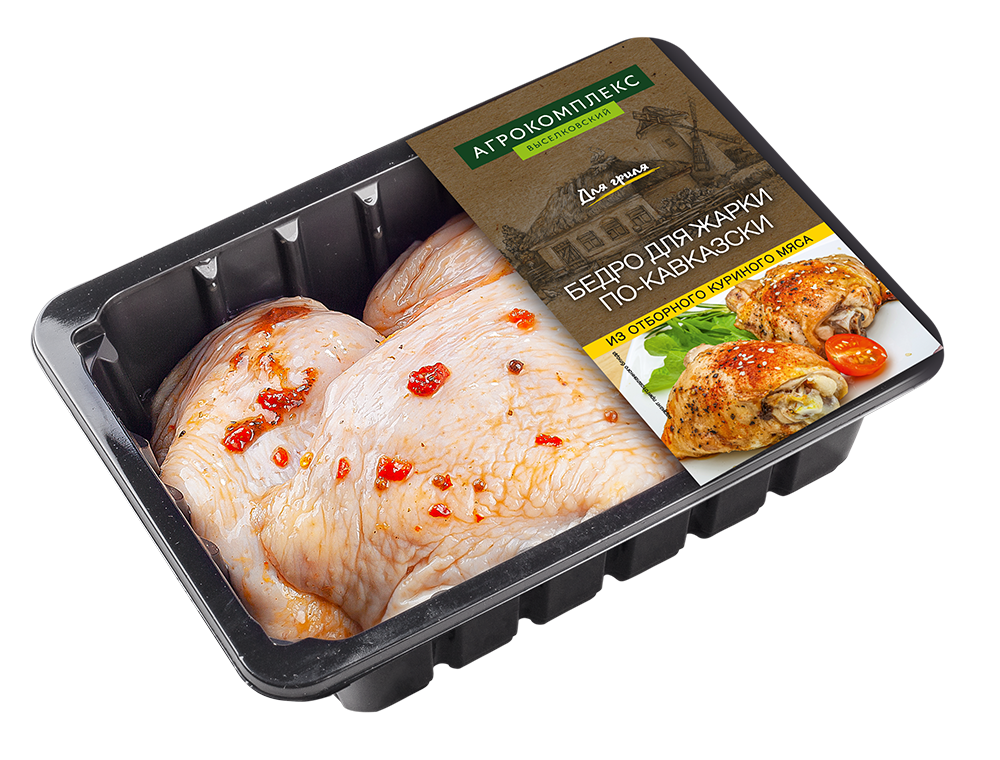 Бедро куриное Агрокомплекс Птица Кубани по-кавказски для жарки охлажденное, ~1кг
