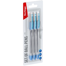 Ручки шариковые Berlingo синие 0.4мм, 3шт