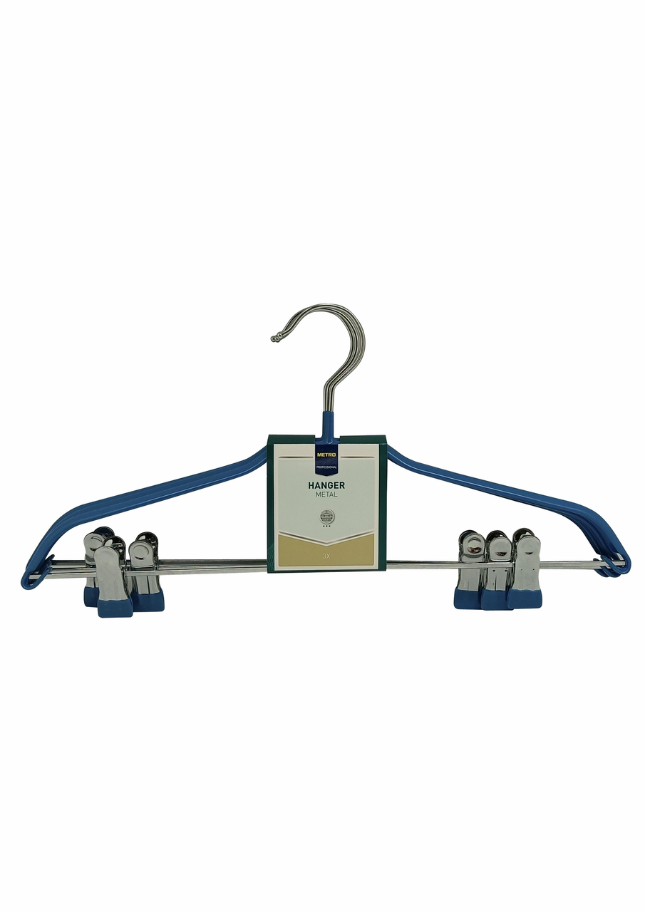 METRO PROFESSIONAL Плечики нескользкие с зажимом 41,5см, 3шт