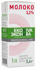 Молоко Эконива Professional Line ультрапастеризованное 3.2%, 1л