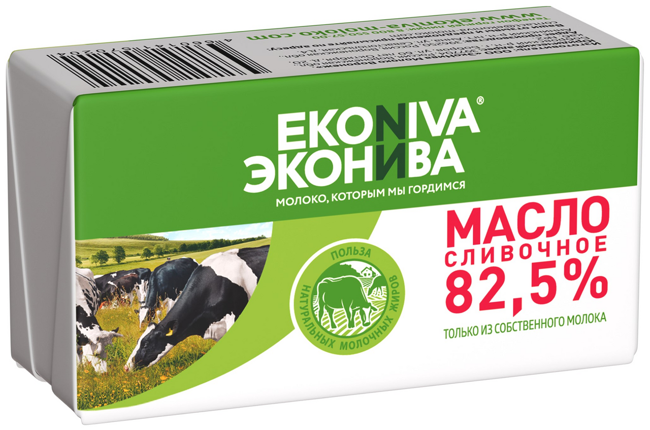 Масло сливочное Эконива Традиционное ГОСТ 82.5%, 180г