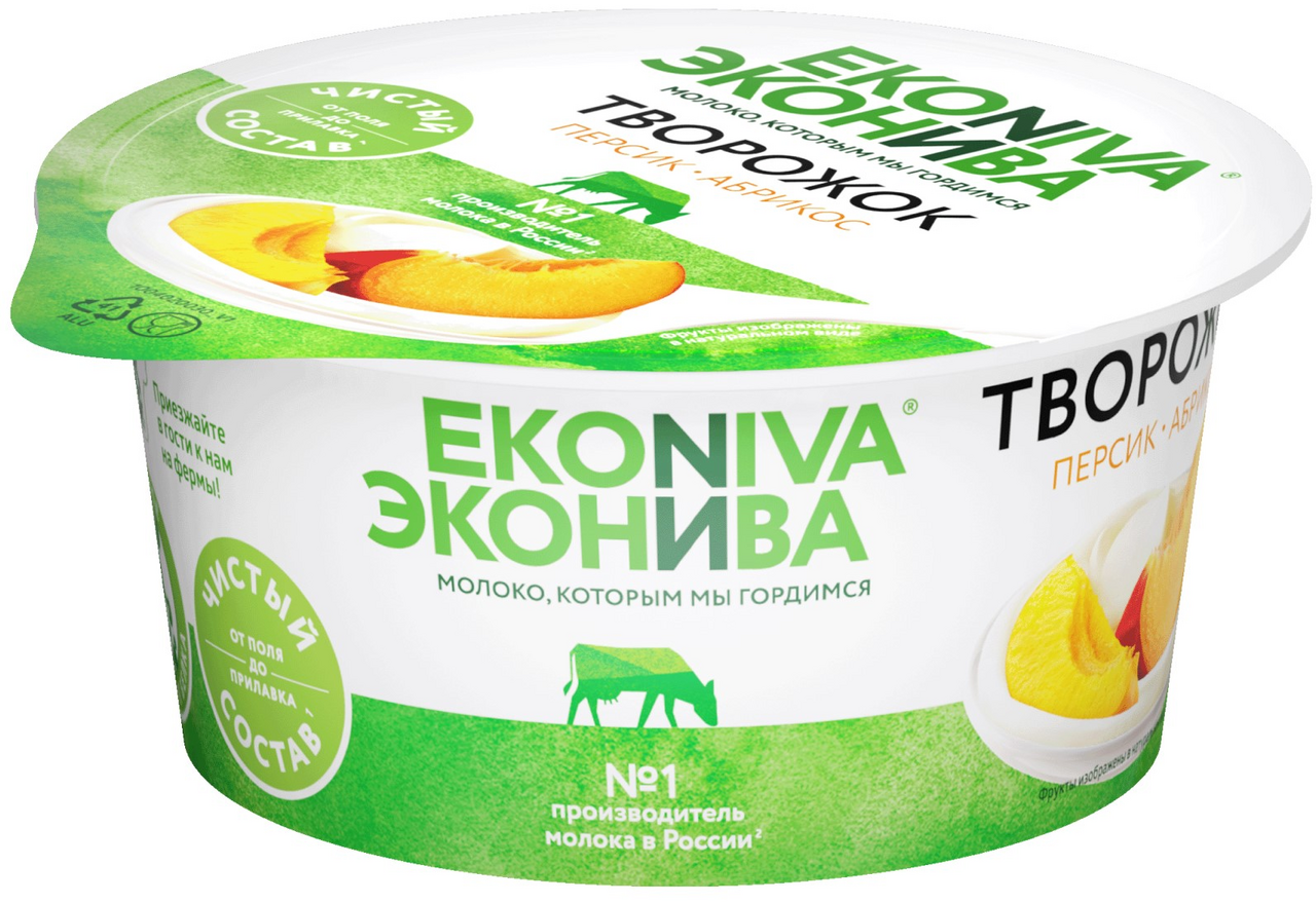 Творожок Эконива с персиком и абрикосом 5%, 125г