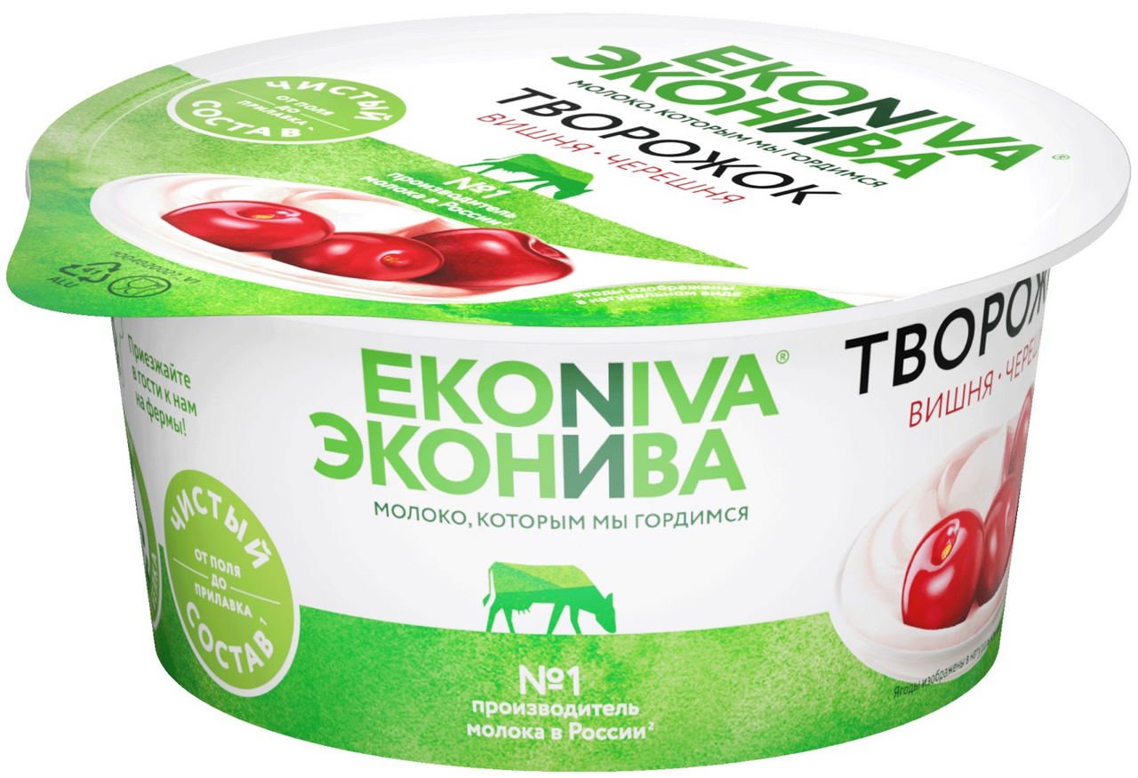Творожок Эконива с вишней и черешней 5%, 125г
