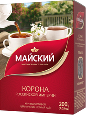 Чай Майский Корона Российской Империи черный цейлонский крупнолистовой, 200г