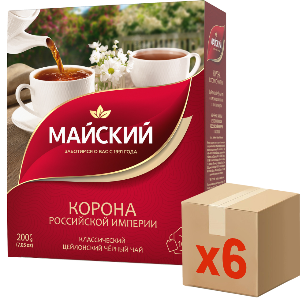 Изображение товара Чай Майский Корона Российской Империи черный цейлонский крупнолистовой 200г