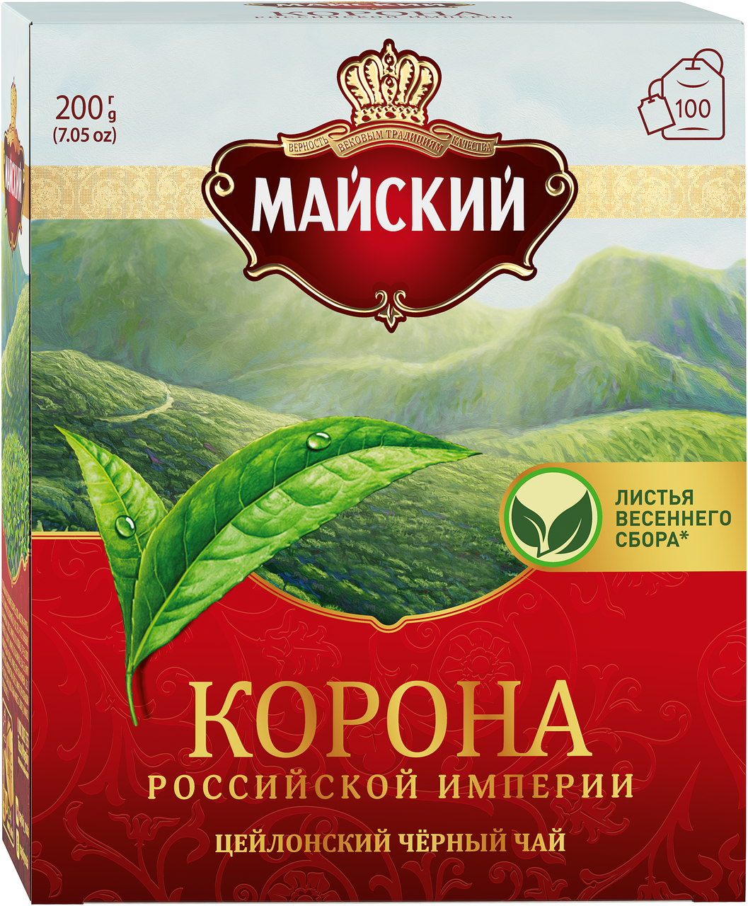 Чай Майский КОРОНА РОССИЙСКОЙ ИМПЕРИИ черный, 100х2г
