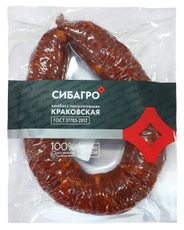 Колбаса Сибагро Краковская полукопченая ГОСТ, 350г