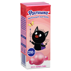Коктейль молочный детский Растишка Бабл-гам 2% с 3 лет, 210г