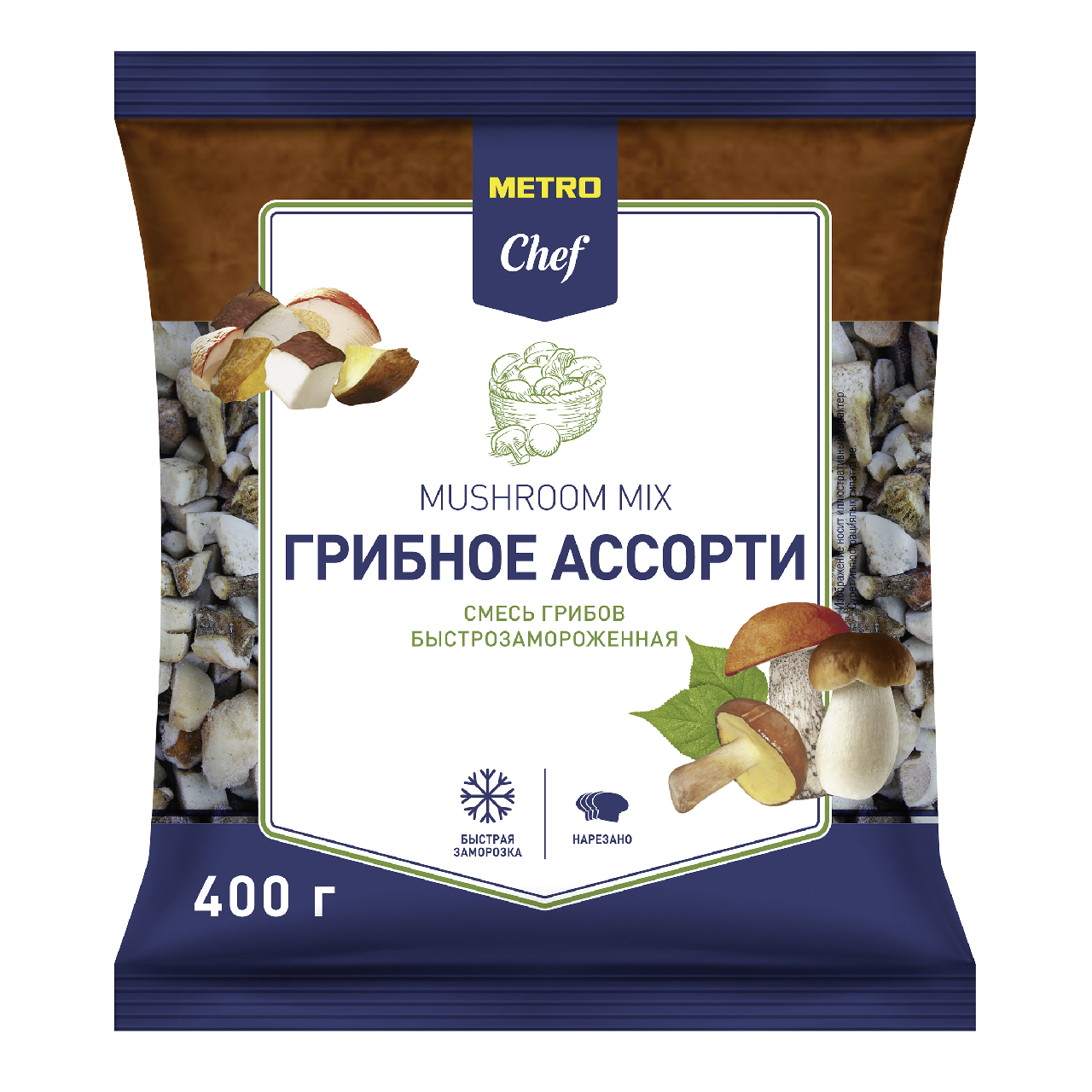 METRO Chef Ассорти грибное замороженное, 400г купить с доставкой на дом,  цены в интернет-магазине