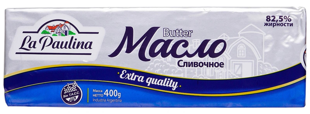 Масло сливочное La Paulina Традиционное 82.5%, 400г