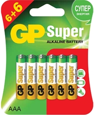 Батарейки GP Super LR03 AAA, 12шт