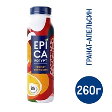 Йогурт питьевой Epica гранат апельсин 2.5%, 260г