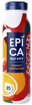 Йогурт питьевой Epica гранат апельсин 2.5%, 260г