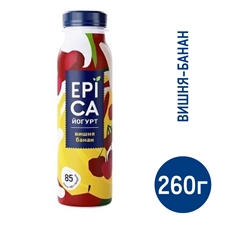 Йогурт питьевой Epica вишня банан 2.5%, 260г