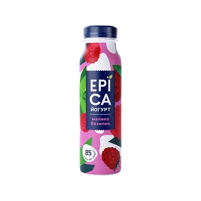 Йогурт питьевой Epica малина базилик 2.5%, 260г