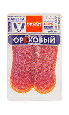 Колбаса Ремит Сервелат Ореховый сырокопченая нарезка, 70г