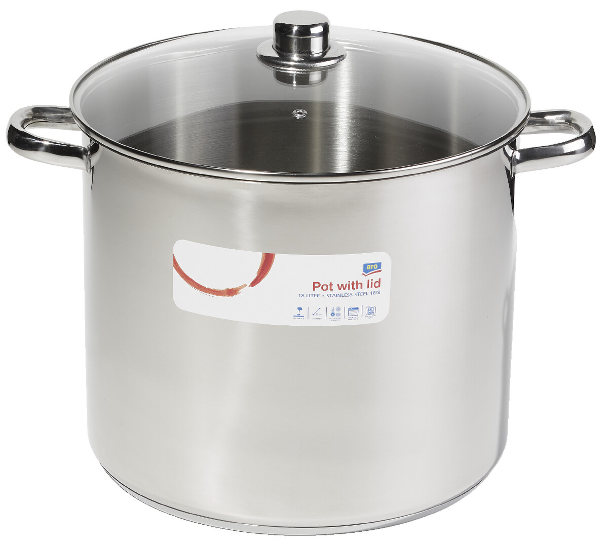 Изображение товара ARO Кастрюля с крышкой из нержавеющей стали 18л 30см