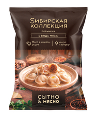 Пельмени Сибирская коллекция 4 мяса замороженные, 700г