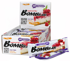 Батончик протеиновый Bombbar Малиновый чизкейк неглазированный, 60г x 20 шт