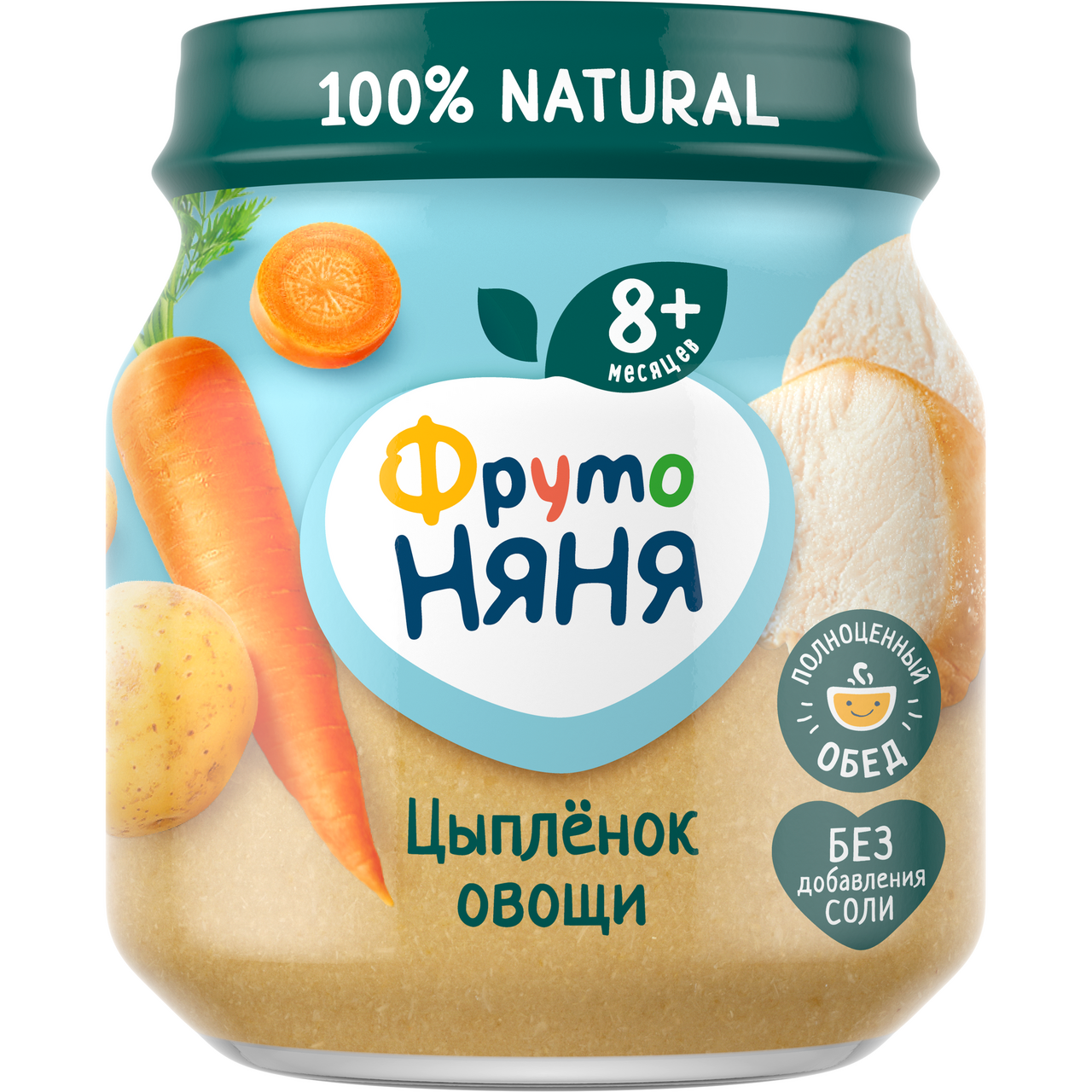 Изображение товара Пюре мясо-растительное детское ФрутоНяня Ризотто Цыпленок и овощи с 8 месяцев, 100г