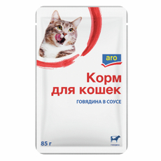 aro Корм влажный для кошек говядина в соусе, 85г