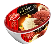 Мороженое Соло Пломбир ванильно-шоколадный, 400г