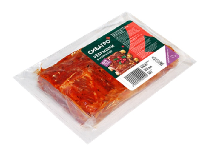 Ребрышки свиные Сибагро в маринаде охлажденные, ~750г