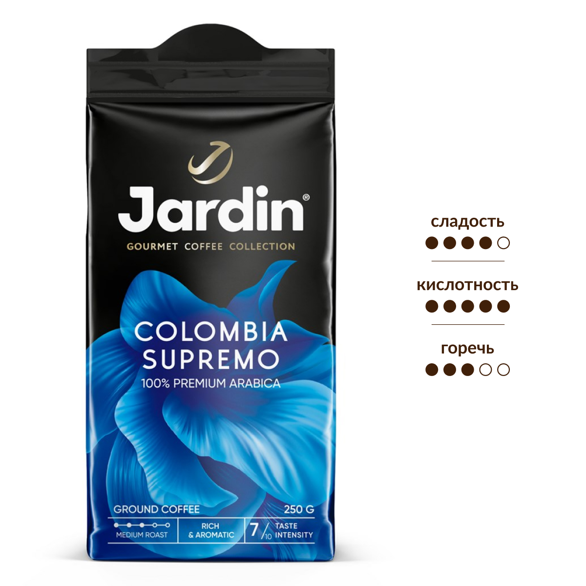 Изображение товара Кофе Jardin Columbia Supremo молотый 250г - арабика без добавок и робусты