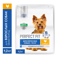 Корм сухой Perfect Fit для собак мелких и миниатюрных пород старше 1 года курица, 1.2кг