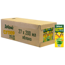 Сок Добрый Active kid яблоко обогащенный витаминным комплексом, 200мл х 27 шт