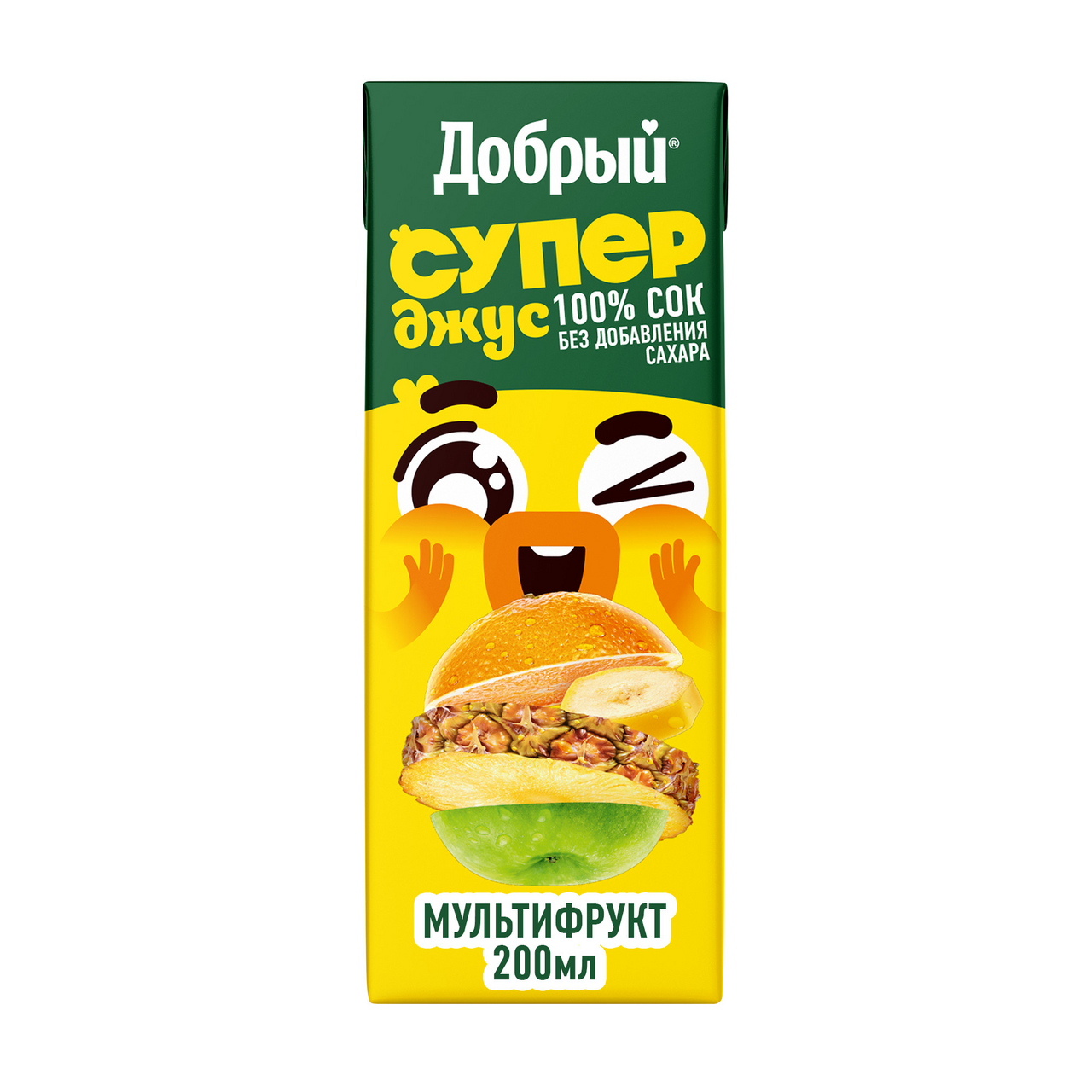 Изображение товара Сок Добрый Active kid мультифруктовый, обогащенный витаминным комплексом, 200мл