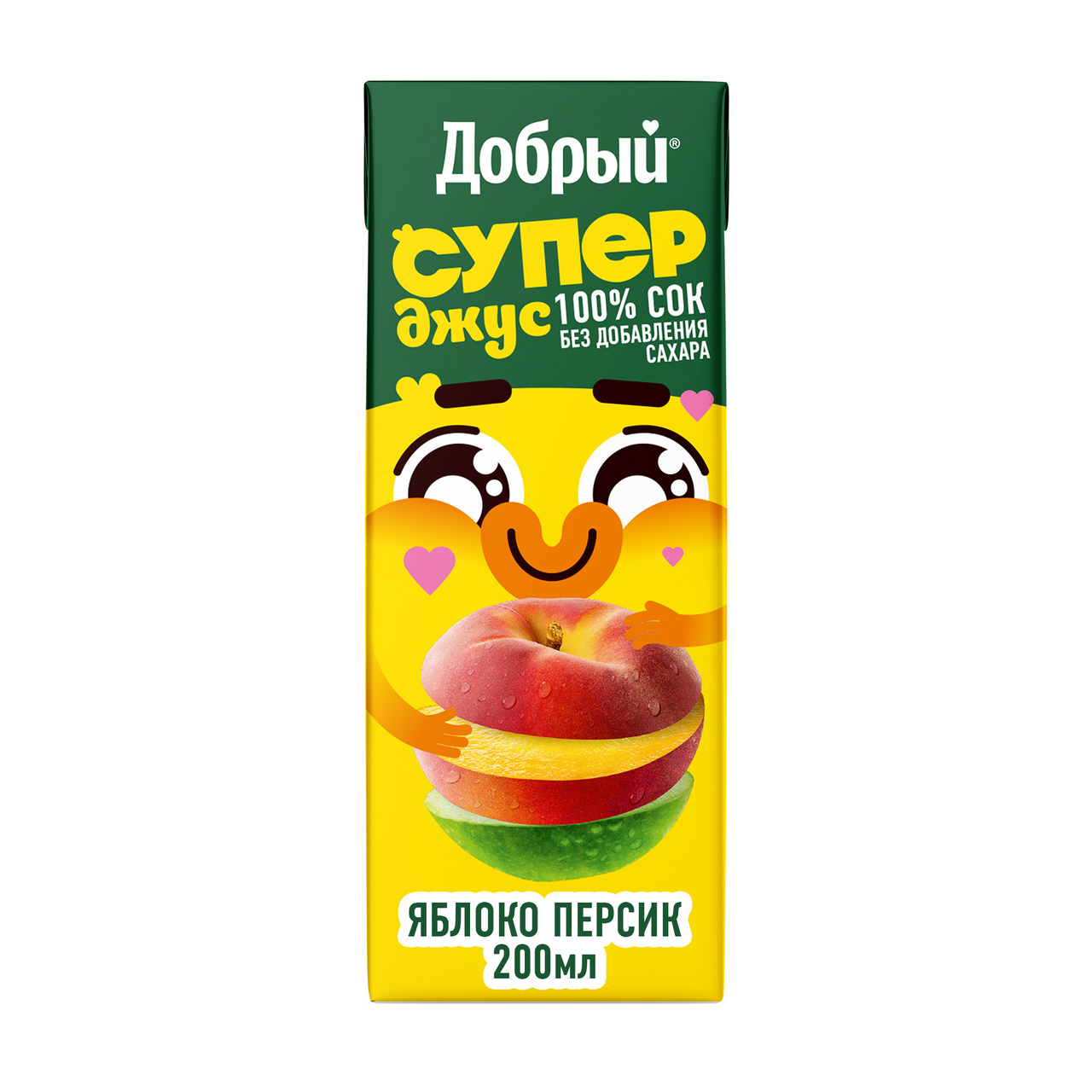 Изображение товара Сок Добрый Active Kid яблоко-персик, 200мл