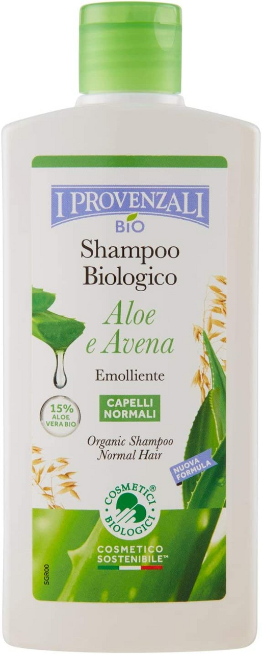 Шампунь I Provenzali Bio Aloe & Avena очищение для всех типов волос, 250мл