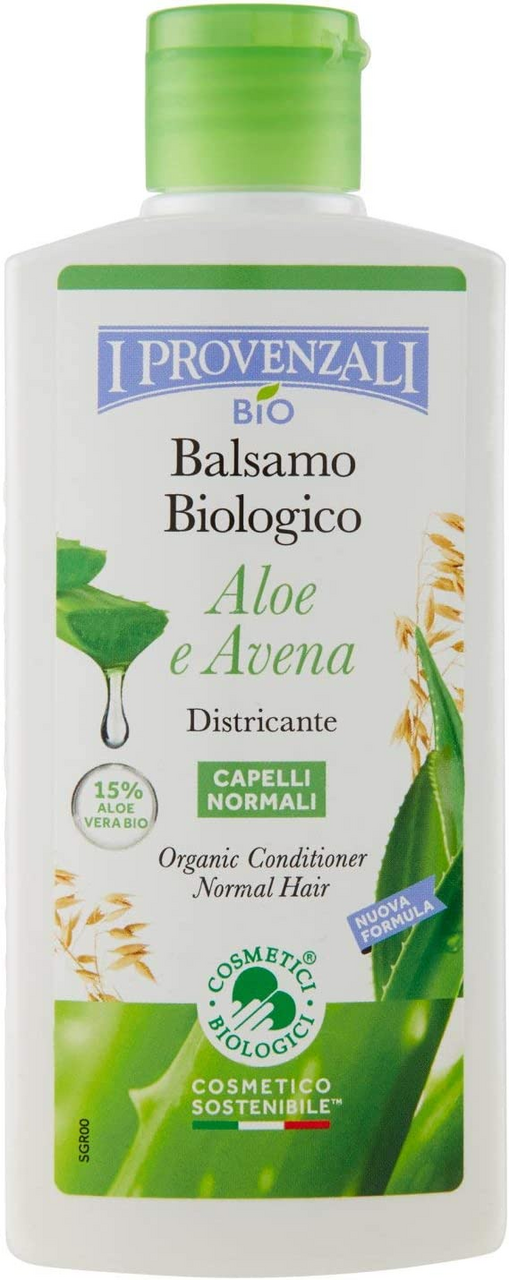 Бальзам-кондиционер для волос I Provenzali Bio Aloe & Avena блеск и увлажнение для всех типов волос, 200мл