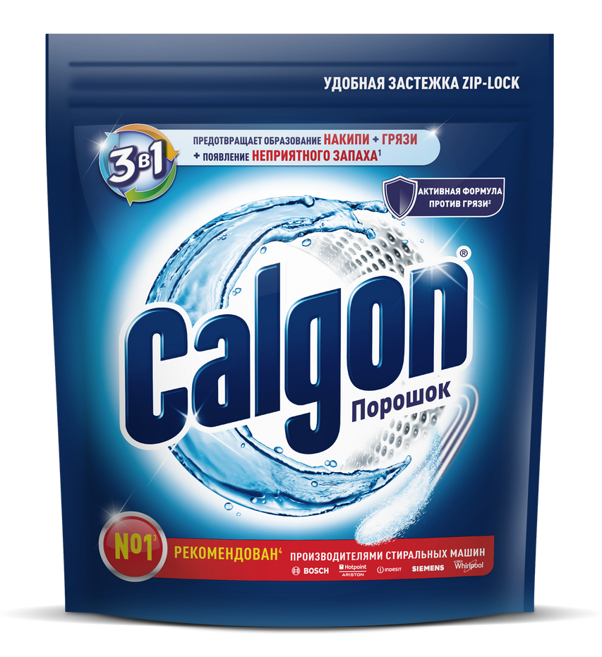 Изображение товара Средство для стиральной машины Calgon 3в1 для смягчения воды и предотвращения образования известкового налета, 750г