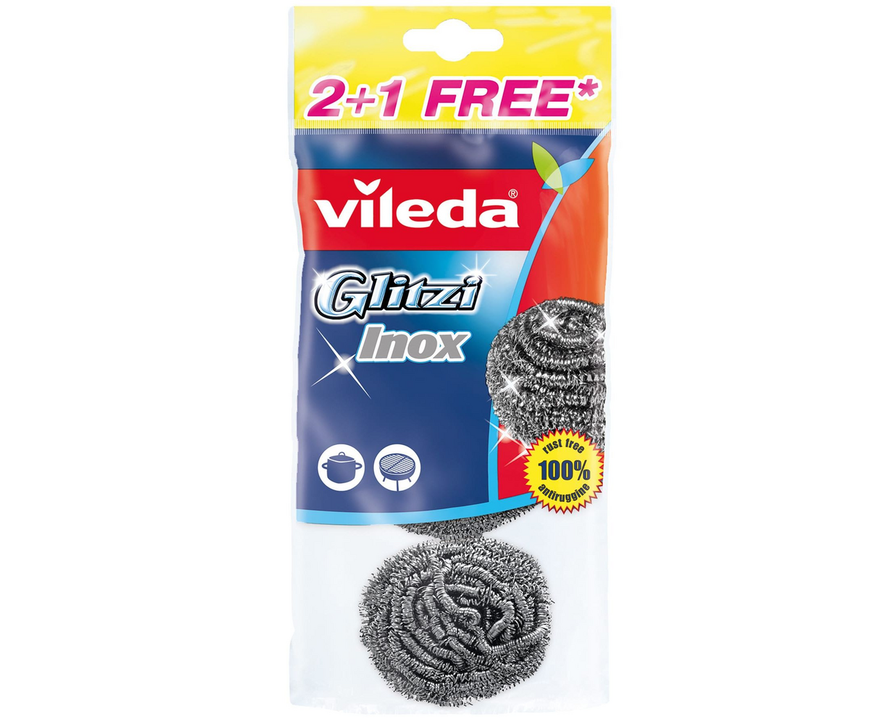 Губка Vileda Inox из металлической спирали, 3шт