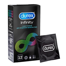Презервативы Durex Infinity с анестетиком для продления удовольствия, 12шт