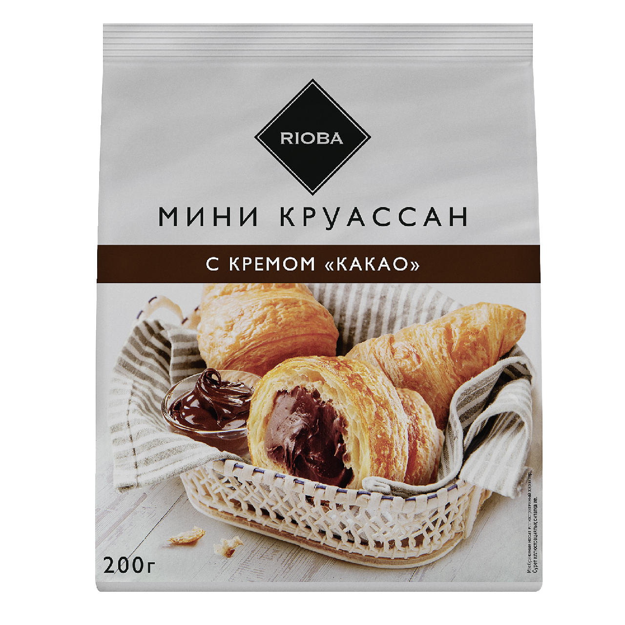 RIOBA Круассаны мини с какао, 200г купить с доставкой на дом, цены в  интернет-магазине