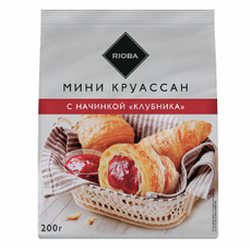 RIOBA Круассаны мини с клубникой, 200г